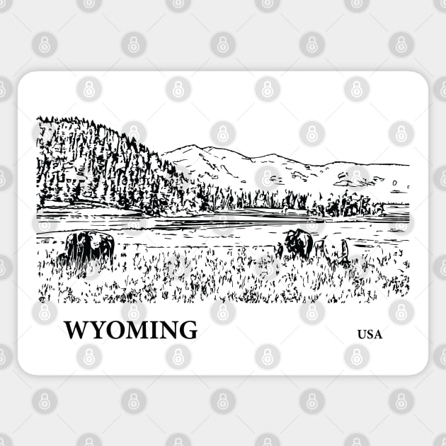 Wyoming USA Sticker by Lakeric